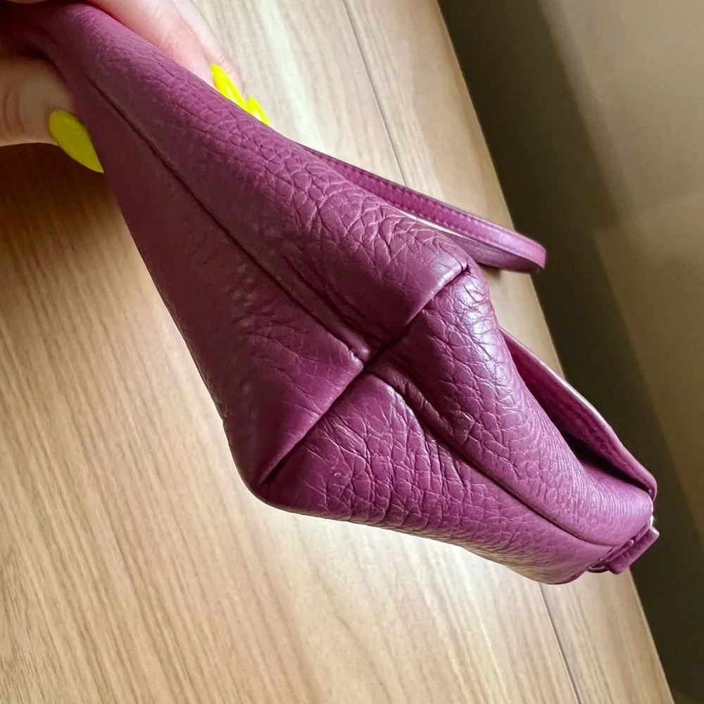 Coach Purple Pebbled Leather Clutch - Picture 11 of 15